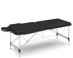 Massageliege 2-Zonen Alu schwarz