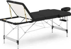 Massageliege 3-Zonen Alu schwarz
