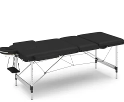 Massageliege 3-Zonen Alu schwarz