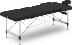 Massageliege 3-Zonen Alu schwarz