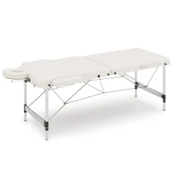 Massageliege 2-Zonen Alu weiss