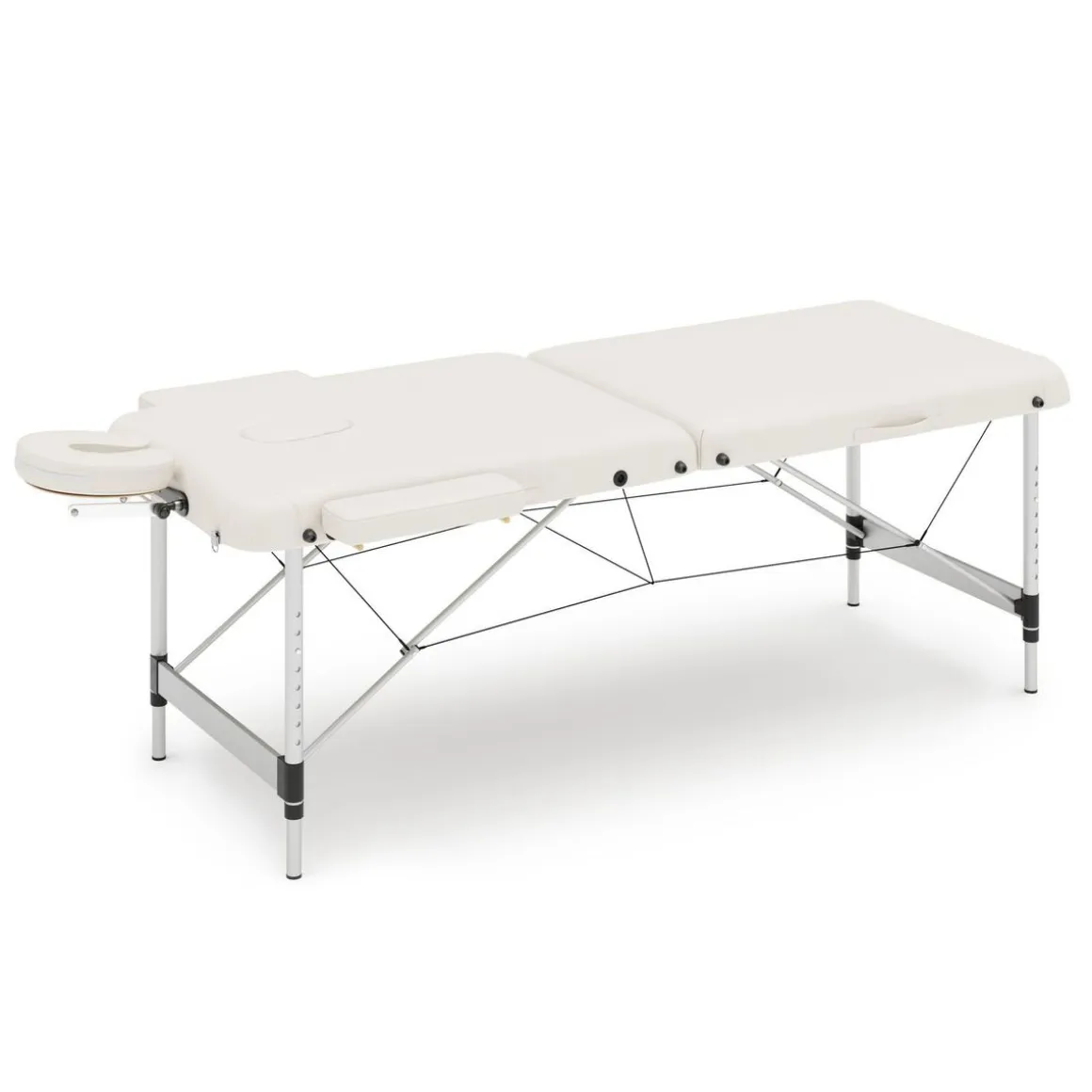 Massageliege 2-Zonen Alu weiss
