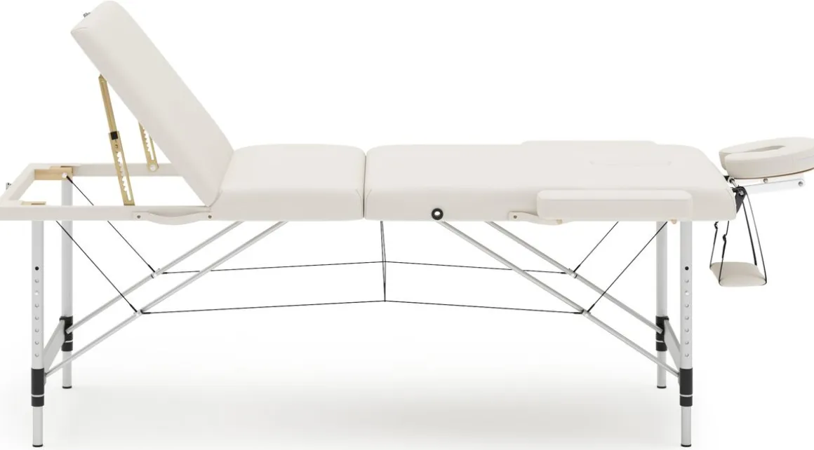 Massageliege 3-Zonen Alu weiss