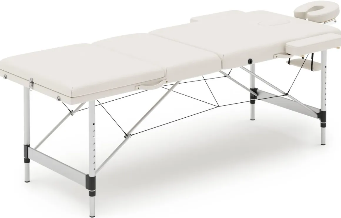 Massageliege 3-Zonen Alu weiss