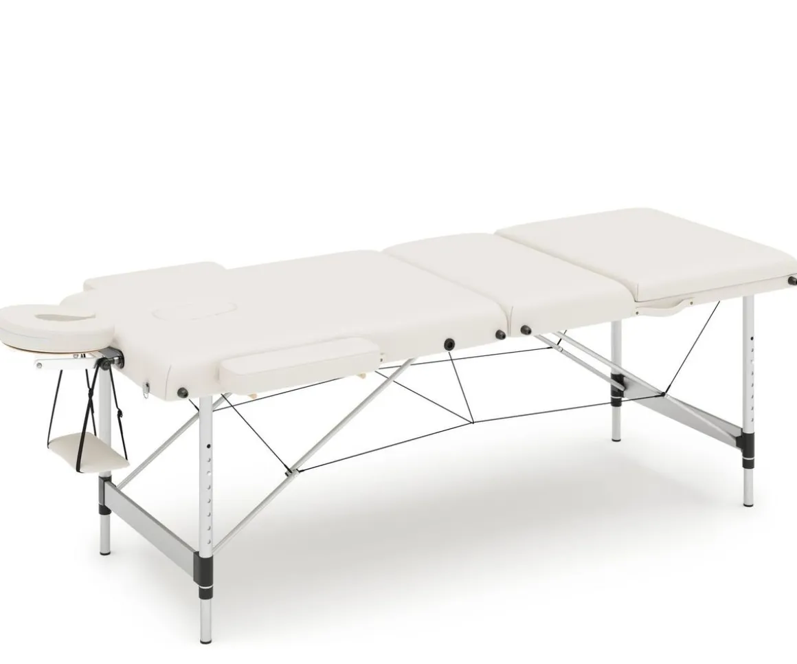 Massageliege 3-Zonen Alu weiss