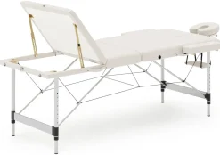 Massageliege 3-Zonen Alu weiss