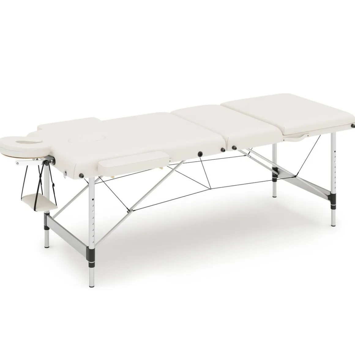 Massageliege 3-Zonen Alu weiss