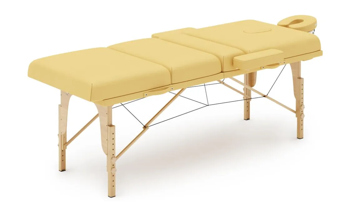 Massageliege 4-Zonen gelb