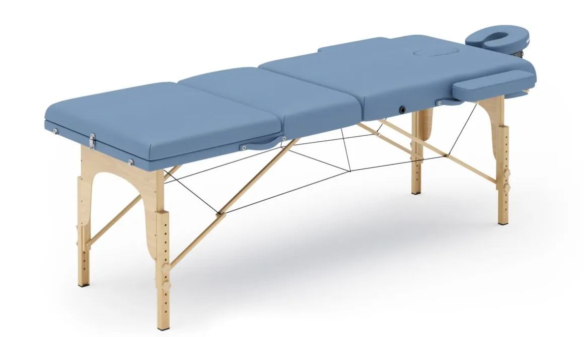 Massageliege 3-Zonen hellblau