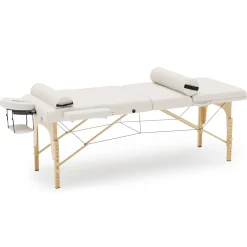 Massageliege 3-Zonen mit Lagerungsrollen weiss