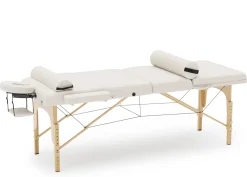 Massageliege 3-Zonen mit Lagerungsrollen weiss