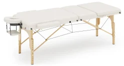 Massageliege 3-Zonen mit Lagerungsrollen weiss