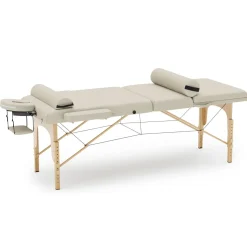 Massageliege 3-Zonen mit Lagerungsrollen beige