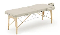 Massageliege 3-Zonen mit Lagerungsrollen beige