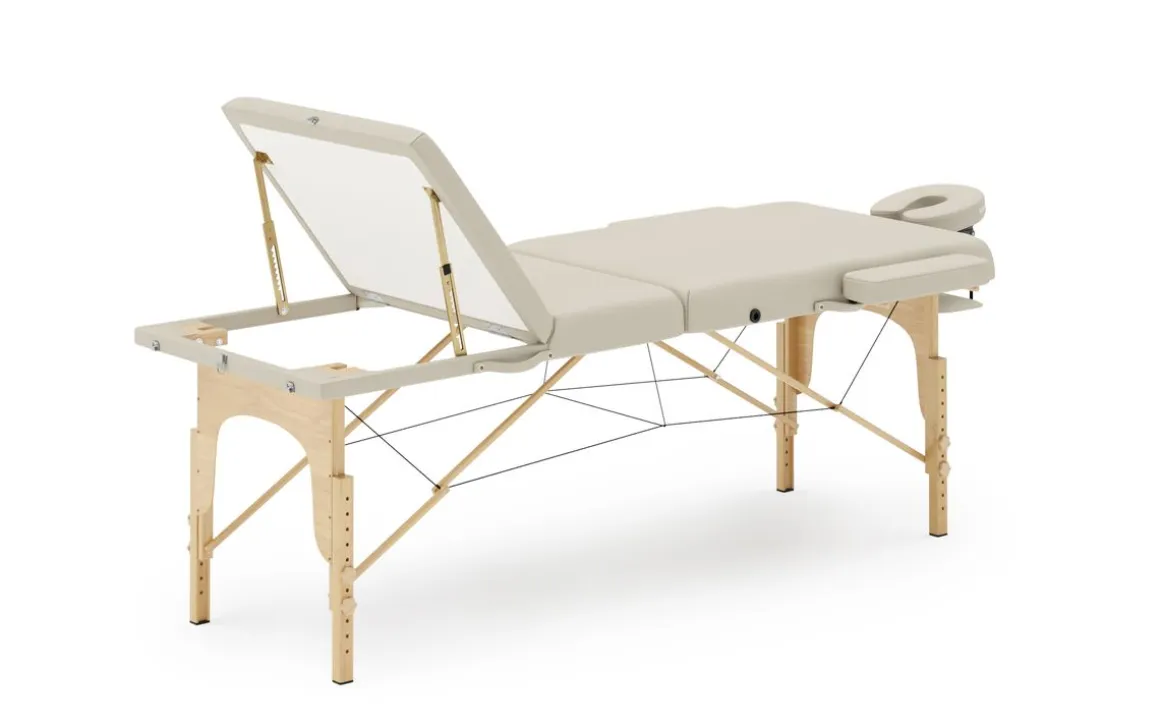 Massageliege 3-Zonen mit Lagerungsrollen beige