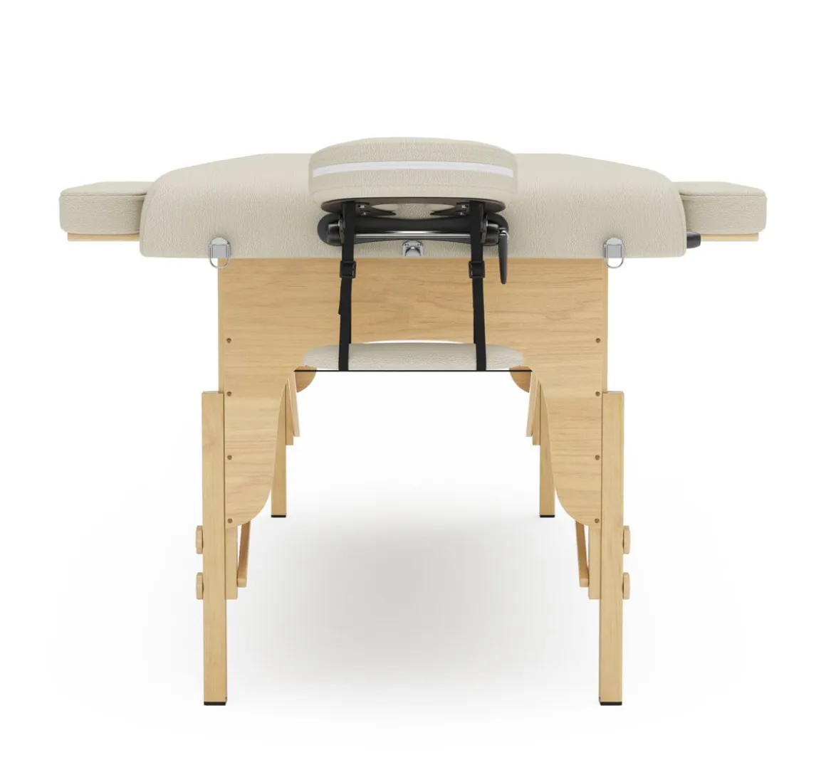 Massageliege 3-Zonen mit Lagerungsrollen beige