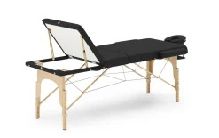 Massageliege 3-Zonen mit Lagerungsrollen schwarz