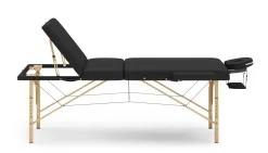 Massageliege 3-Zonen mit Lagerungsrollen schwarz