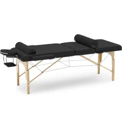 Massageliege 3-Zonen mit Lagerungsrollen schwarz
