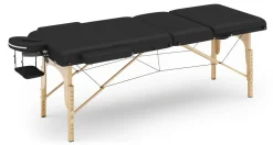 Massageliege 3-Zonen mit Lagerungsrollen schwarz