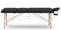 Massageliege 3-Zonen mit Lagerungsrollen schwarz