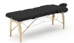 Massageliege 3-Zonen mit Lagerungsrollen schwarz