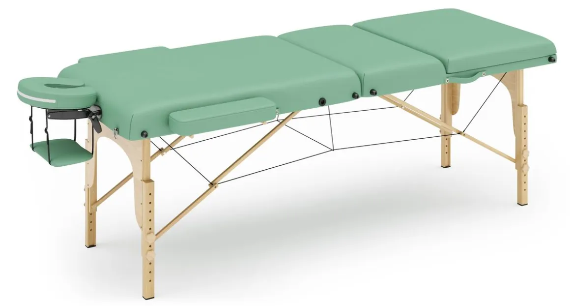 Massageliege 3-Zonen mit Lagerungsrollen türkis