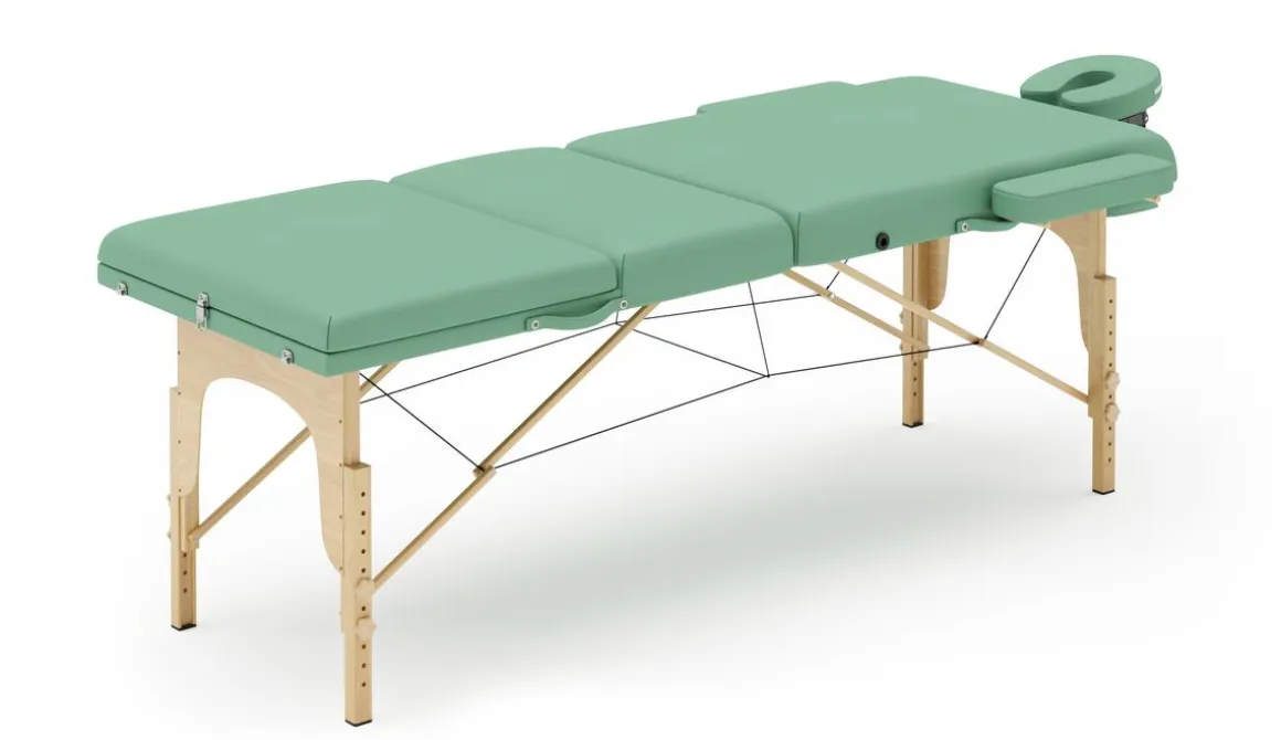 Massageliege 3-Zonen mit Lagerungsrollen türkis