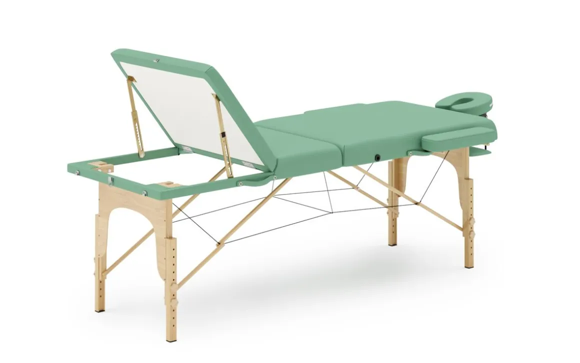 Massageliege 3-Zonen mit Lagerungsrollen türkis