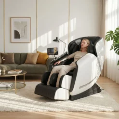 Massagesessel WELLNESS schwarz/weiss