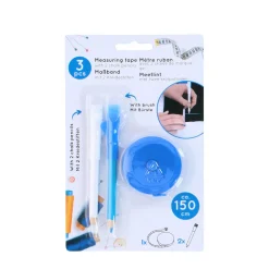 Massband 150 cm mit 2 Kreidestiften blau/weiss