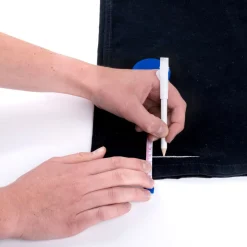 Massband 150 cm mit 2 Kreidestiften blau/weiss
