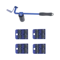 Möbelrollen viereckig 5er Set blau
