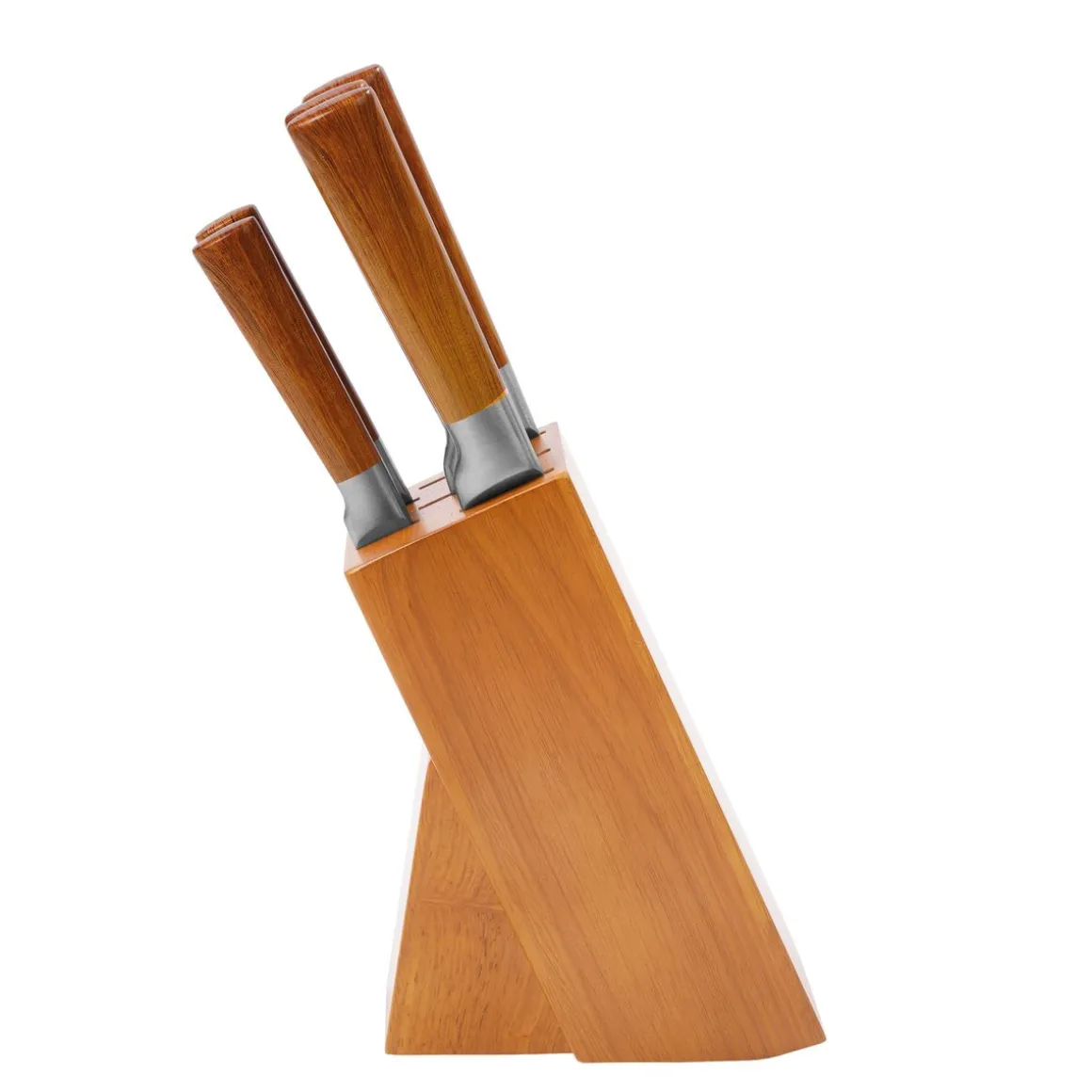 Messerblock Set Holz 6-teilig natur
