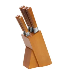 Messerblock Set Holz 6-teilig natur