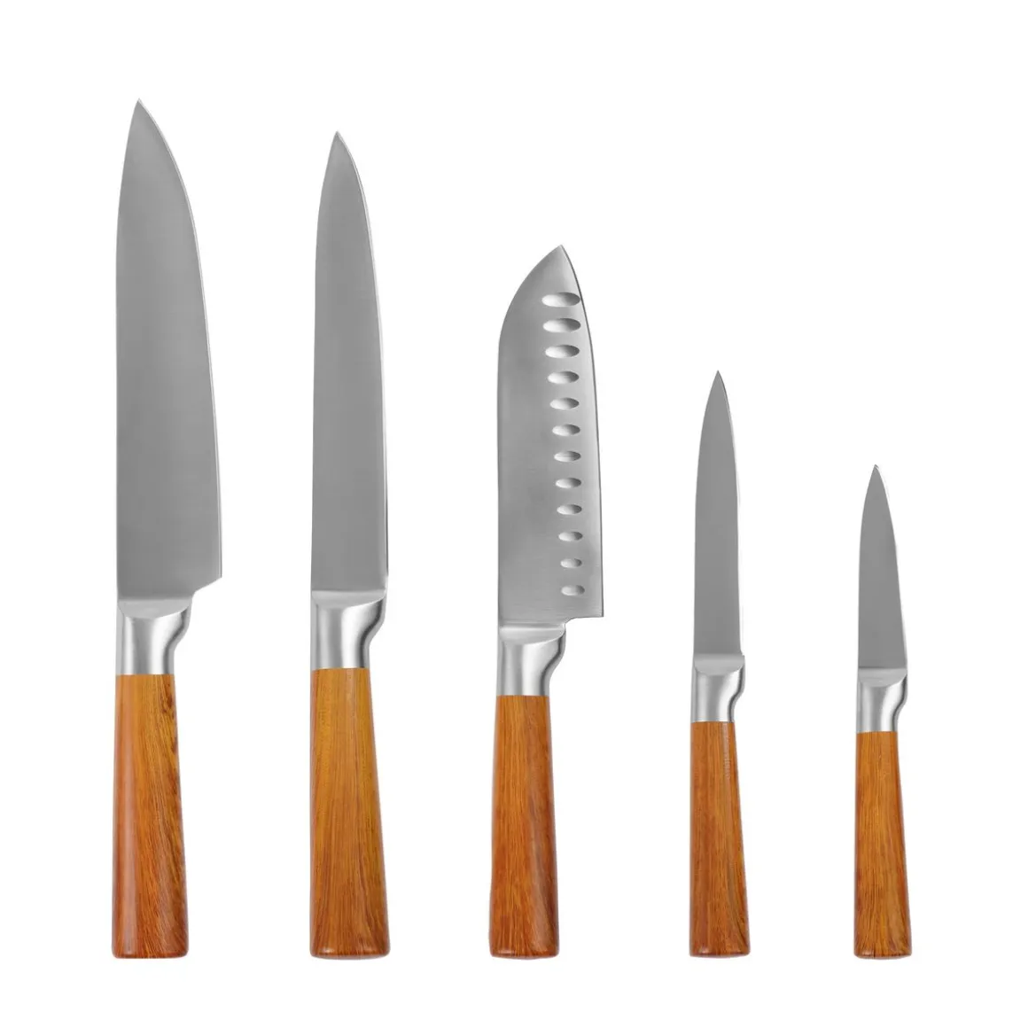 Messerblock Set Holz 6-teilig natur