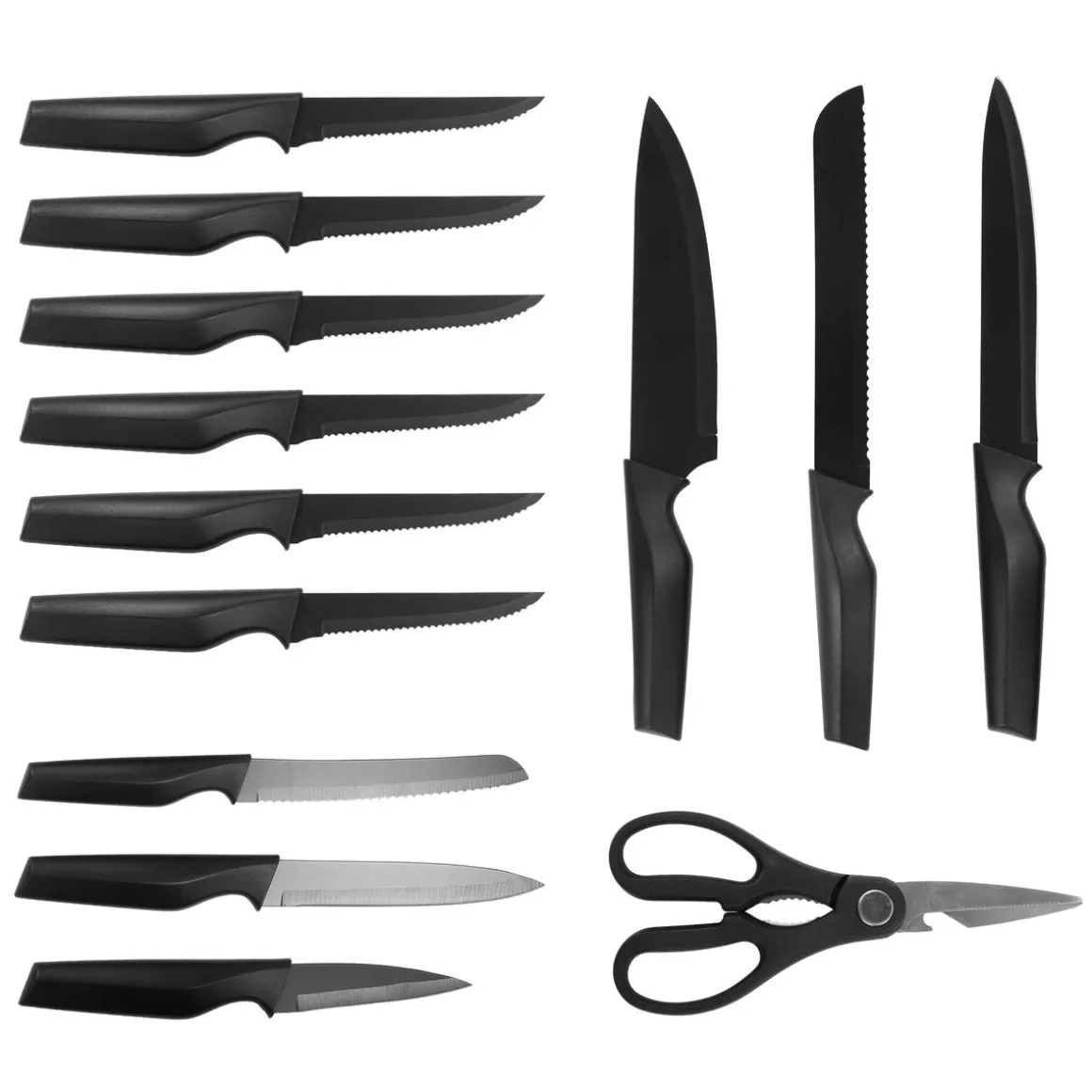 Messerblock Set Holz 14-teilig schwarz