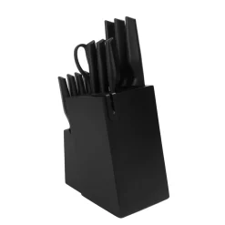 Messerblock Set Holz 14-teilig schwarz