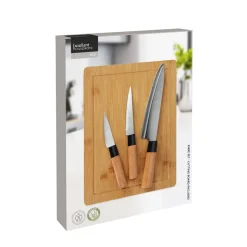 Messer Set mit Schneidebrett 4-teilig