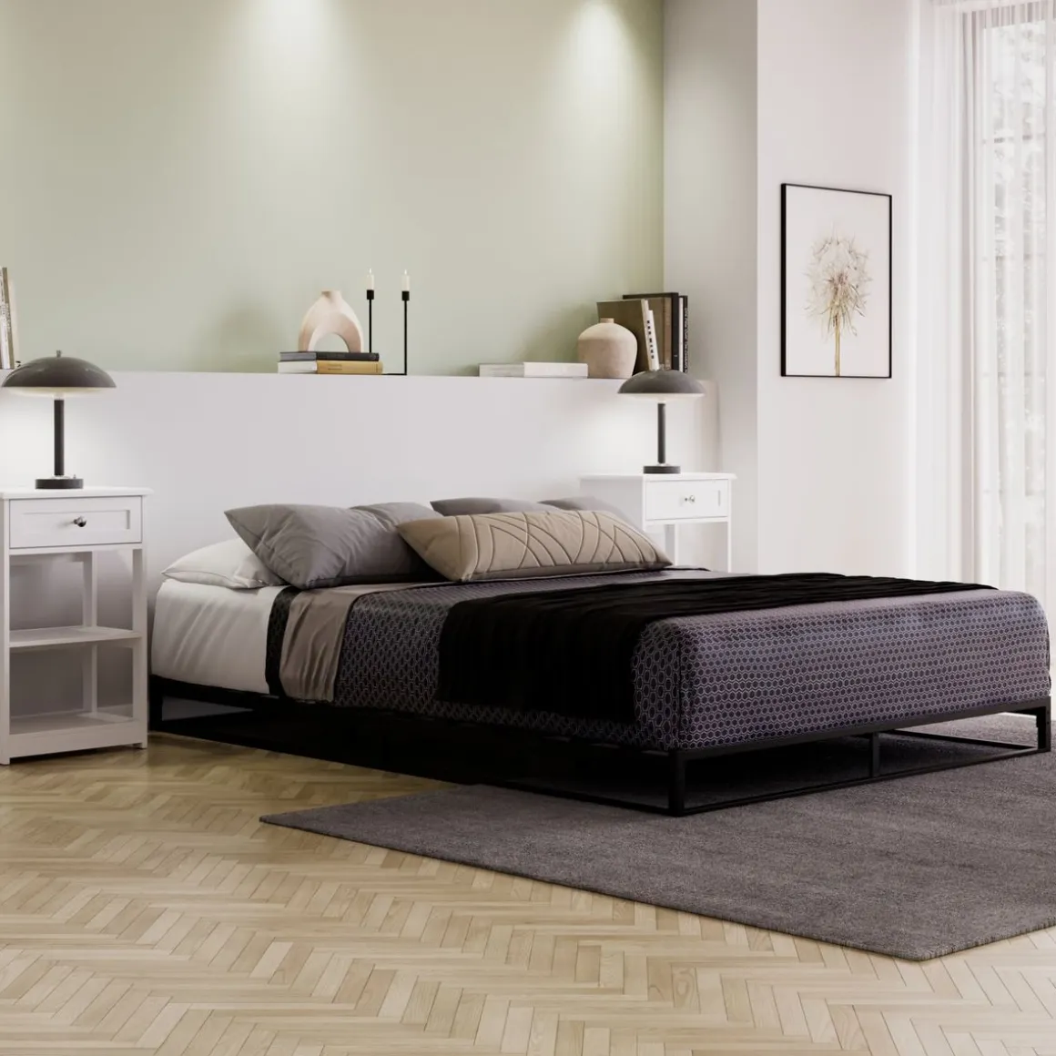 Metallbett ANKARA 140 x 200 x 15 cm schwarz