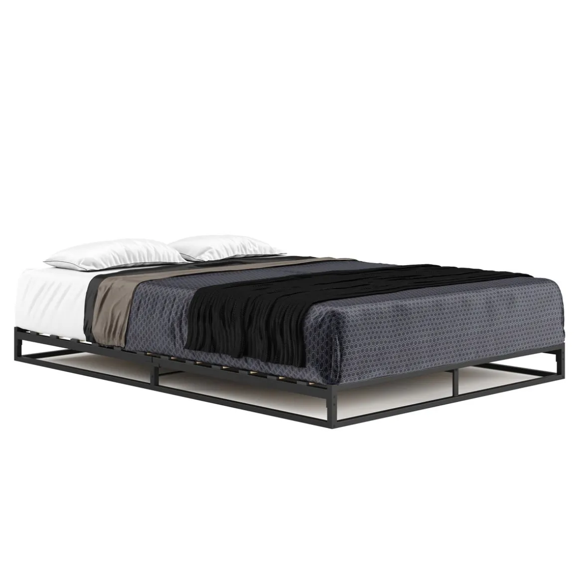 Metallbett ANKARA 140 x 200 x 15 cm schwarz