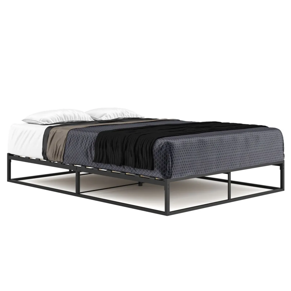 Metallbett ANKARA 140 x 200 x 25 cm schwarz