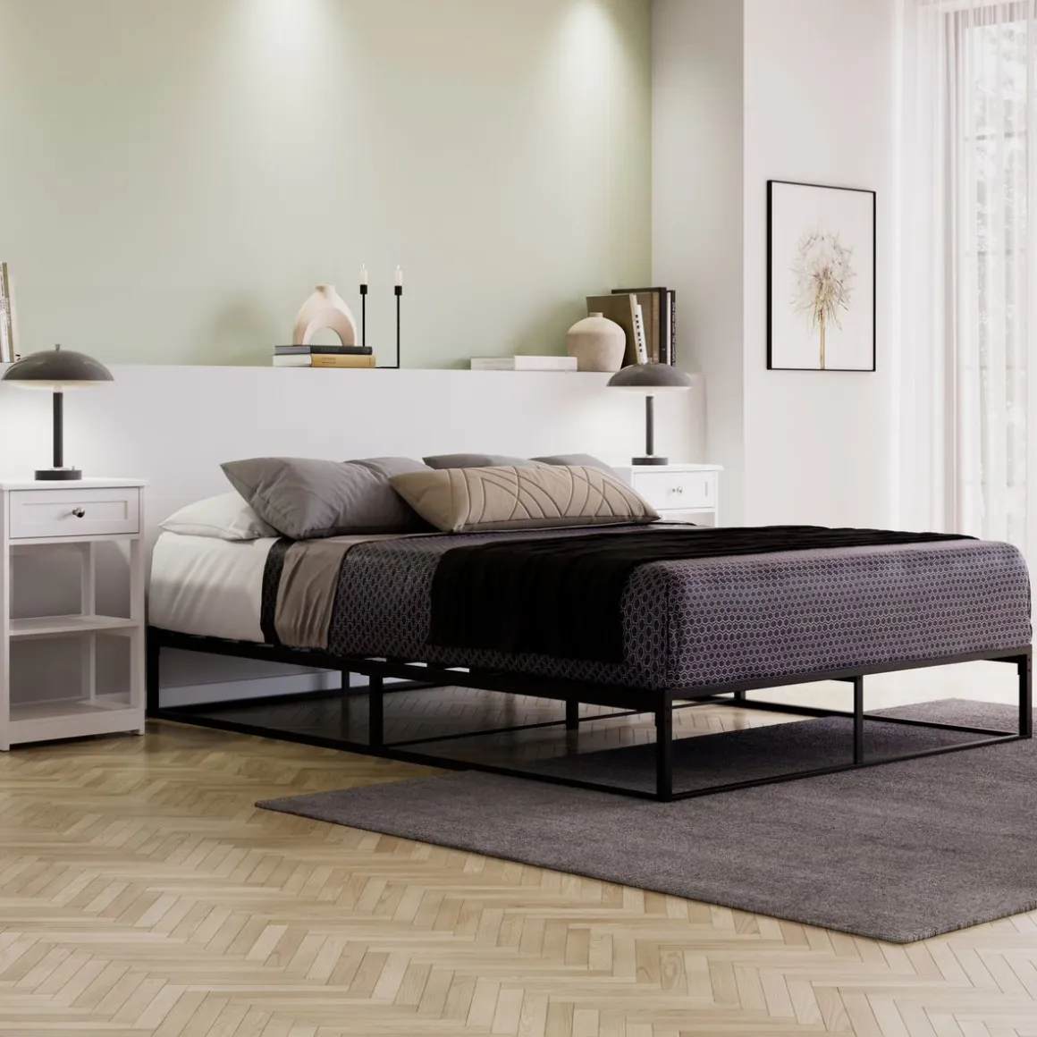 Metallbett ANKARA 140 x 200 x 25 cm schwarz