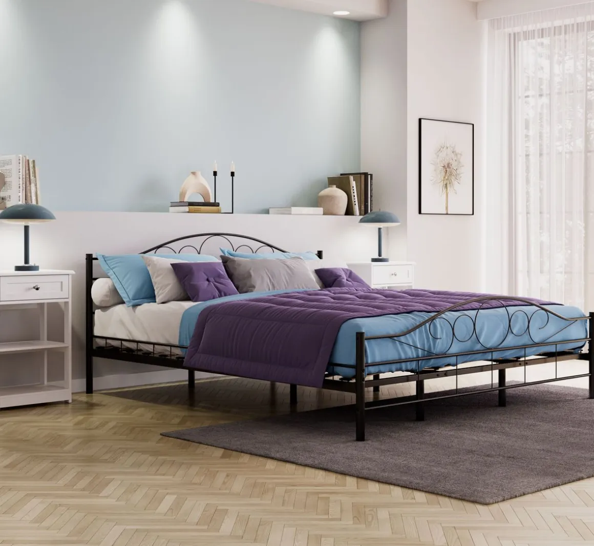 Metallbett AURELIE 180 x 200 cm schwarz
