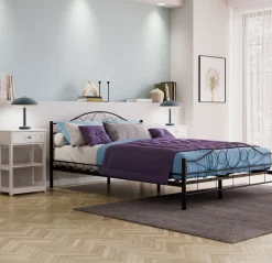 Metallbett AURELIE 140 x 200 cm schwarz