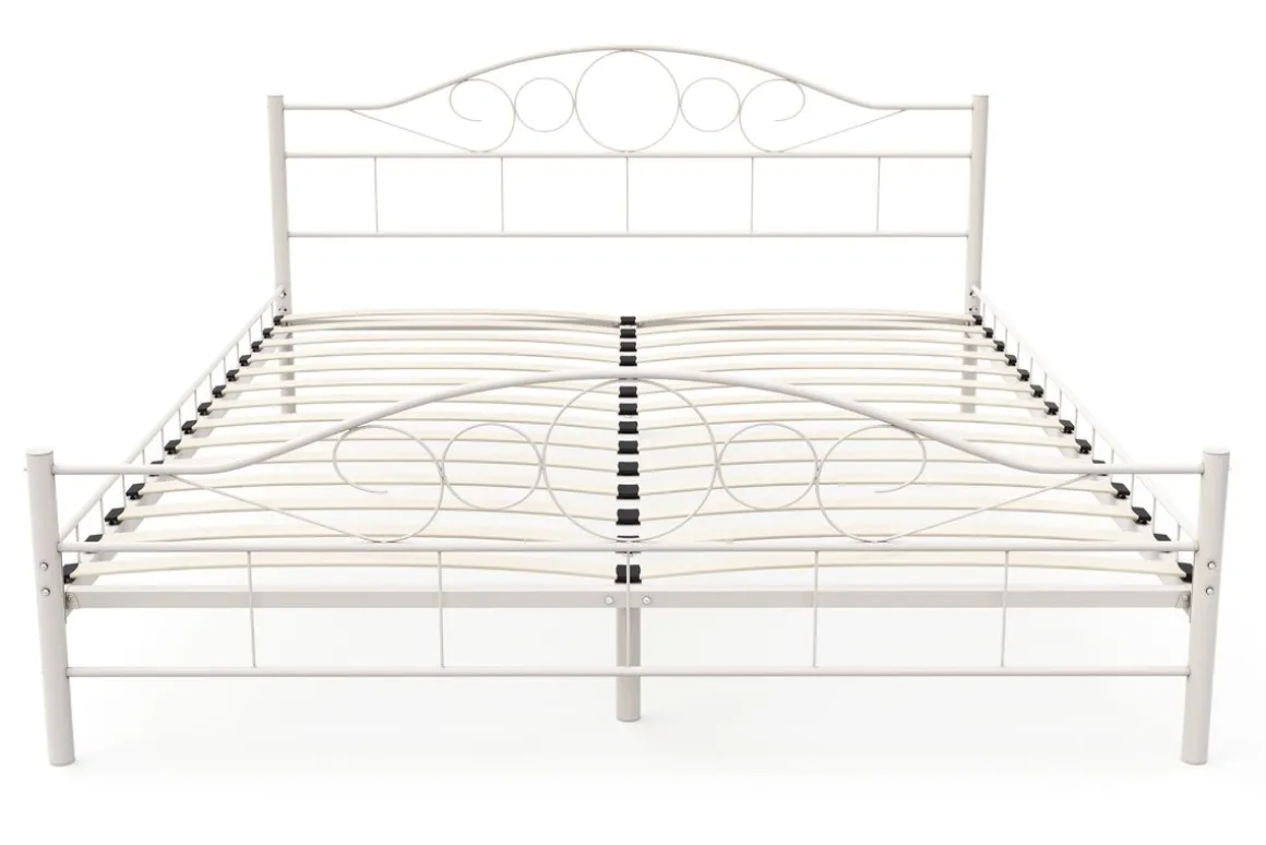 Metallbett AURELIE 160 x 200 cm weiss