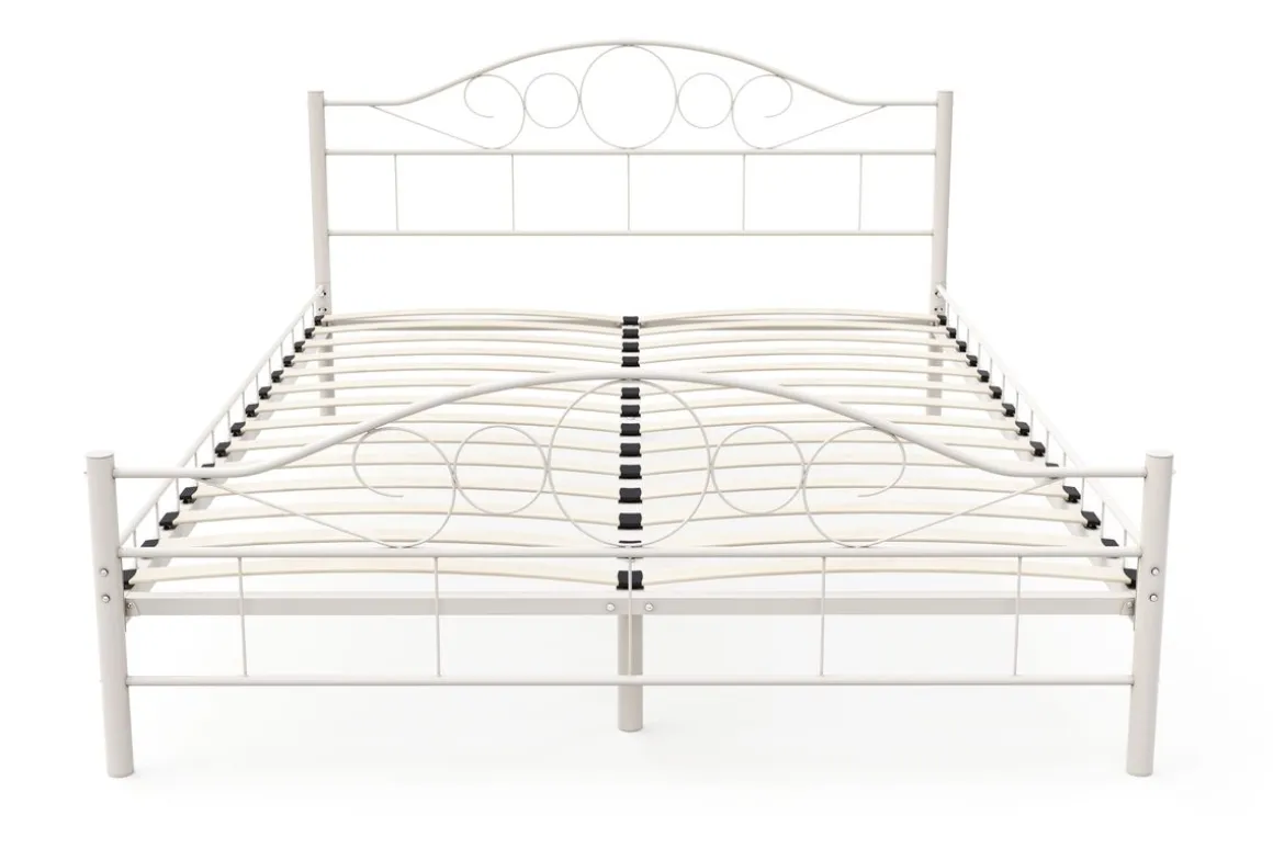 Metallbett AURELIE 140 x 200 cm weiss