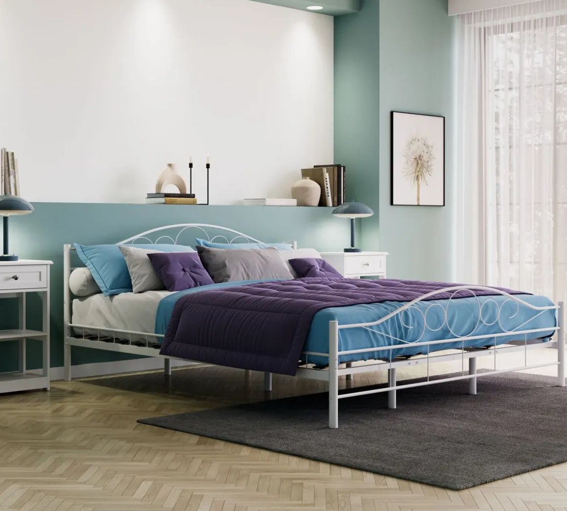 Metallbett AURELIE 180 x 200 cm weiss