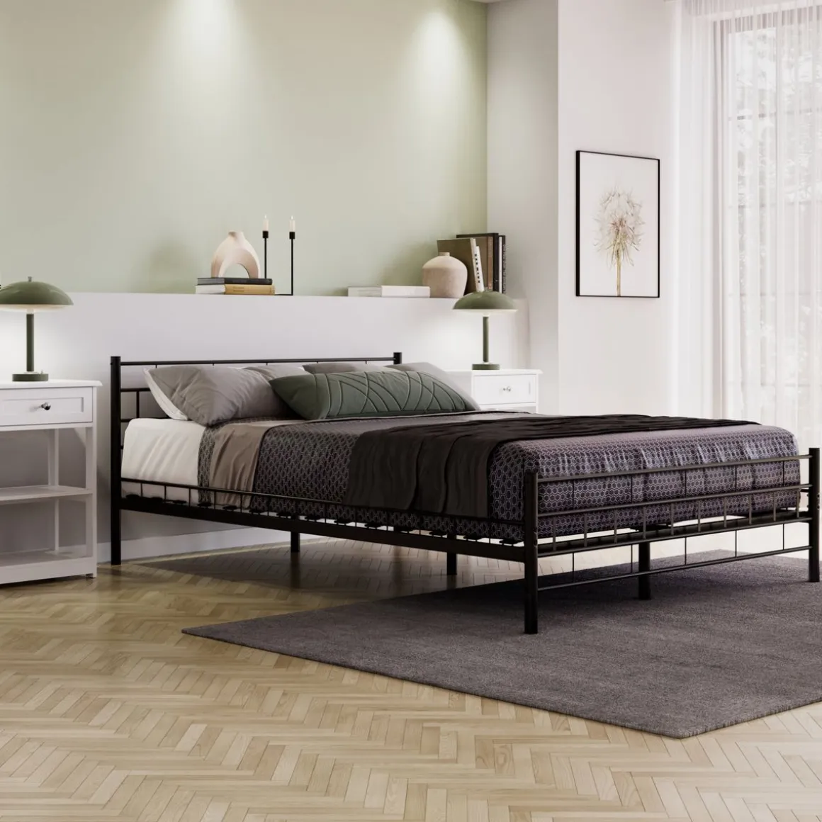 Metallbett CIEL 140 x 200 cm schwarz