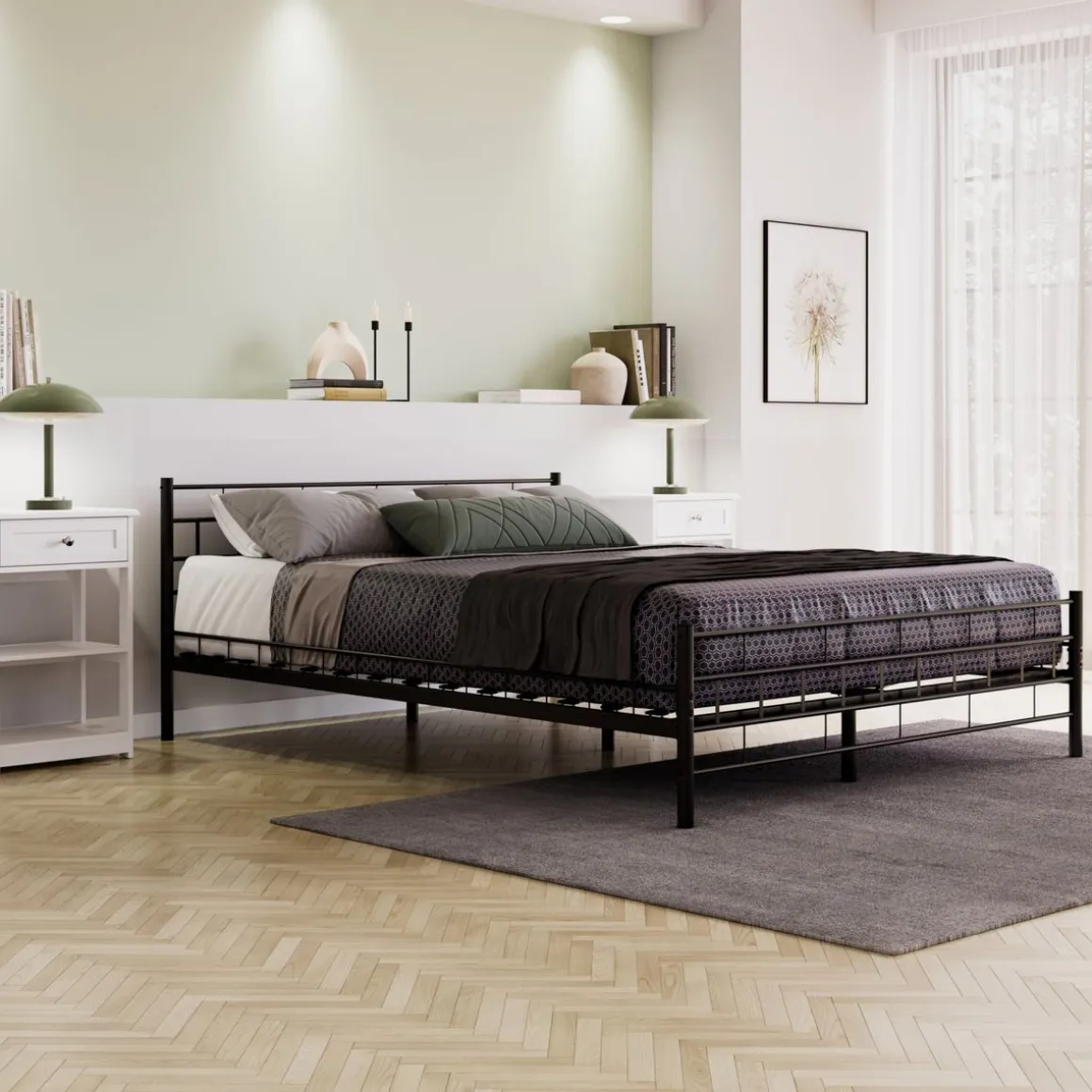 Metallbett CIEL 160 x 200 cm schwarz